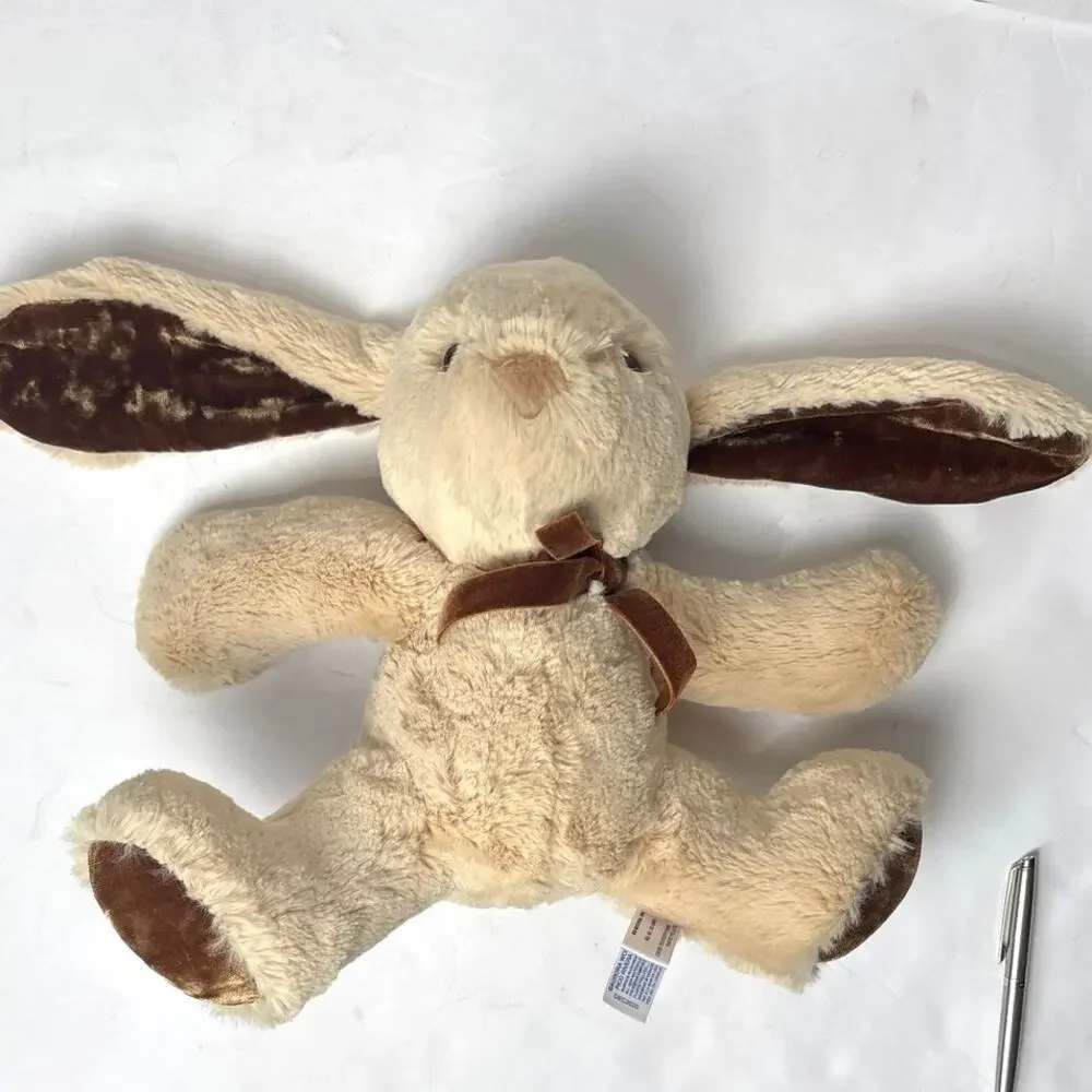 Aurora Pierre Bunny Rabbit Plush Super Soft Tan Velvet Floppy Ears Bow Soft 2021